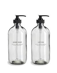 Hand Soap Lotion Set 16oz Glass Clear