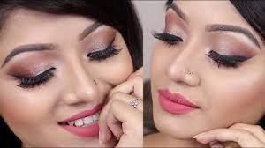easy brown glitter eye makeup tutorial
