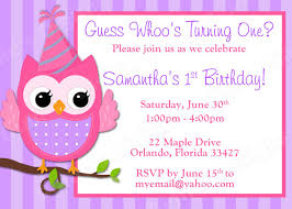 Owl Party Invitations Pink Birthday Party Template Owl