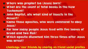 Please, try to prove me wrong i dare you. 135 Bible Trivia Questions Jesus History