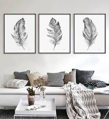 Watercolor Feather Print Set Of 3 Boho