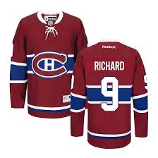 Authentic Montreal Canadiens No 9 Maurice Richard Reebok
