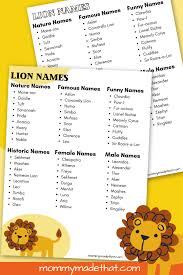 the best lion names meanings