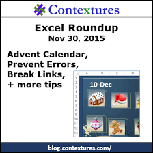 Excel Roundup 20151130 Contextures Blog