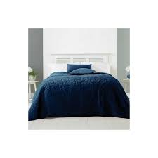 blue velvet bedspread throw embossed
