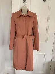 Reiss Eris Salmon Pink Belted Trench