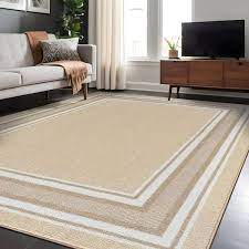 beverly rug 8 x 10 beige carmel bordered non slip indoor area rug