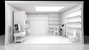 3d psd render of a studio room
