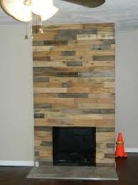 Pallet Wood Fireplace Wall 1001