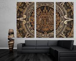 Aztec Calendar Canvas Print Wall Art