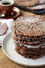 chocolate pizzelle cookies mangia bedda