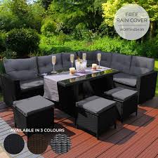 9 seater garden rattan furniture set
