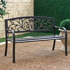 Outdoor Garden Bench With Slatted Seat