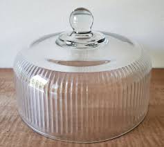 vintage pedestal glass cake stand with
