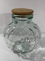Vintage Light Green Glass Jar Cork Lid