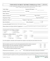 Sample Employee Incident Report Form Template Free Download Theft