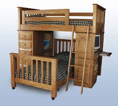 It offers a spacious sleeping surface and a contemporary and practical approach to any dorm/bedroom. Amish Youth Mission Loft Bed And Twin Bed Two In One Plus A Desk And Storage