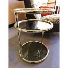 Vintage Glass And Brass Side Table 1960