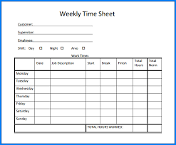 Free Printable Weekly Timesheet Template Word Templateral