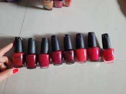 red opi nail polish declutter beauty