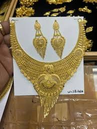 wedding wear 18 k gold necklace set 40 gm