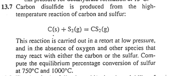 solved 13 7 carbon disulfide is