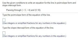 point slope form and