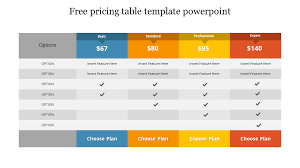 free pricing table powerpoint template