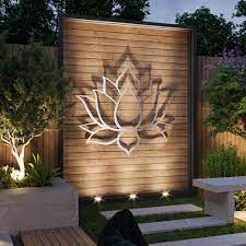 Lotus Flower Large Outdoor Metal Wall