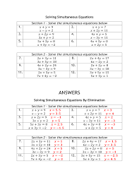 A1 Simultaneous Equations Questions