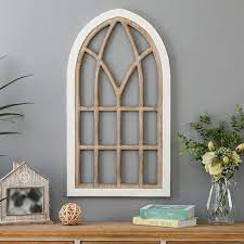 Luxenhome Arched Wood Framed Window Wall Decor
