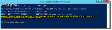 installing net framework 3 5 failed on