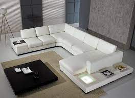 4191 White Leather Sectional Sofa
