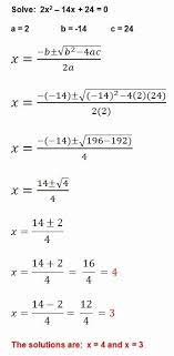 Quadratic Equation Worksheet With
