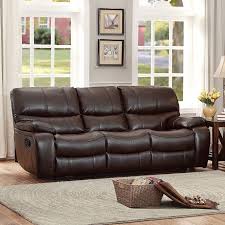 pecos double reclining sofa dark brown