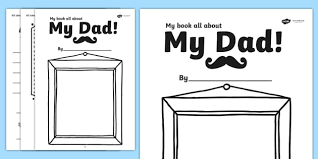 A Book About My Dad Template Fathers Day Gift Idea Father Dad