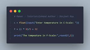 convert celsius to fahrenheit in python