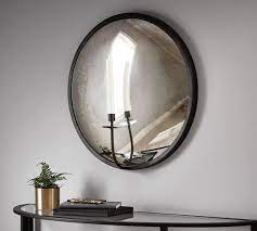 antiqued convex mirror candle sconce