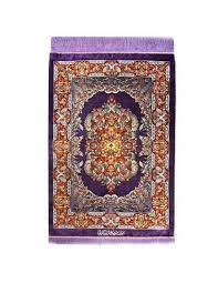 all silk hand woven 1 x2 purple carpet