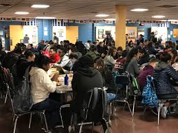 Image result for high school cafeteria tables with kids