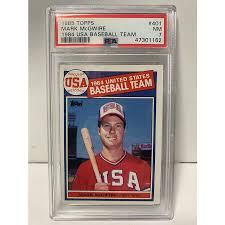 Mark mcgwire and roger clemens are the main cards. 1985 Topps Mark Mcgwire Rookie Baseball Card 401 Psa Nm 7 Rc