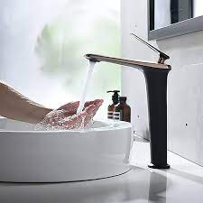 chrome black bathroom faucet single