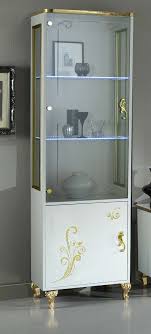 Sofia White And Gold Italian 1 Door Vitrine