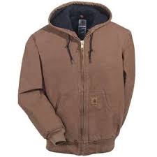 Carhartt Jackets Mens J130 211 Brown Sandstone Quilt Lined Hooded Jacket