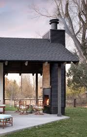 Modern Farmhouse Outdoor Fireplace