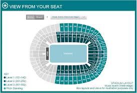 Concert Stadium Seating Layout Including Unreserved Seating