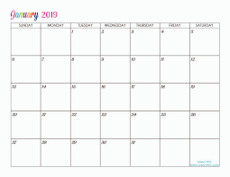 Custom Editable Free Printable 2019 Calendars Sarah Titus