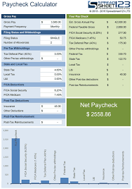 Net Pay Check Calculator For Excel