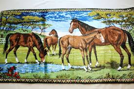Italian Velvet Tapestries W Horses