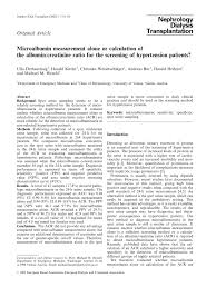 Pdf Microalbumin Measurement Alone Or Calculation Of The